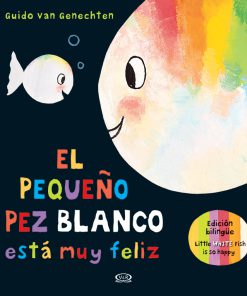 El pequeño pez blanco está muy feliz
